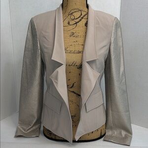 ST JOHN CREAM BLAZER WITH STUDDED SLEEVES 6